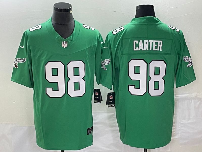 Men Philadelphia Eagles #98 Carter Green Nike Throwback Vapor Limited NFL Jersey